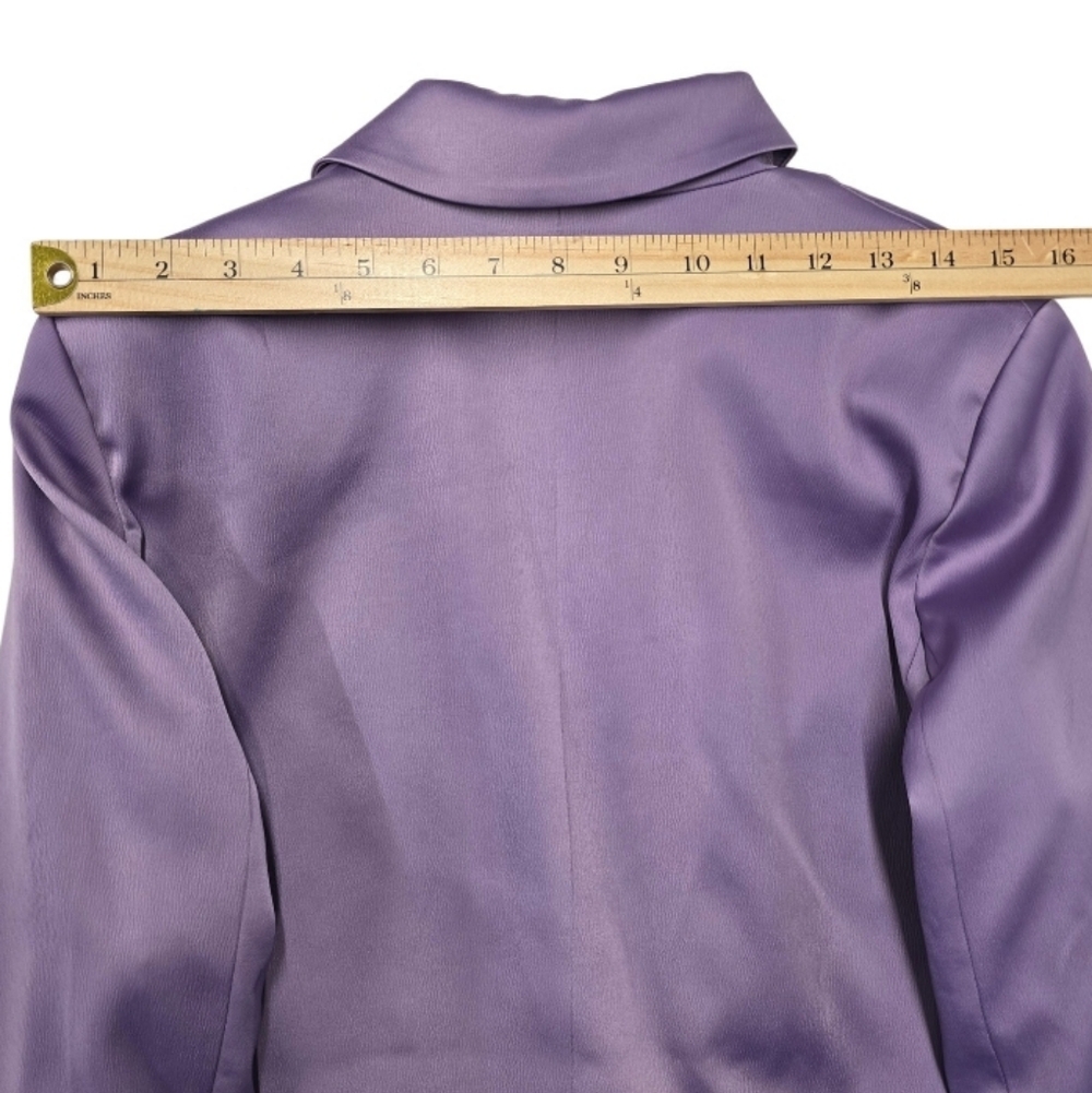 ZARA Lavender Satin Effect Tailored Blazer Purple Lilac Jacket Size M 1165/350 - Picture 12 of 12